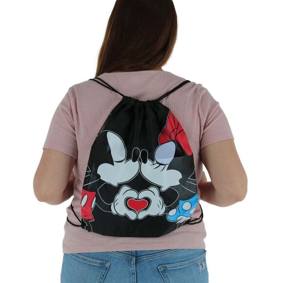 Jerry Leigh Disney Mickey Minnie Couple Kiss Drawstring Backpack Bag - Picture 5 of 5
